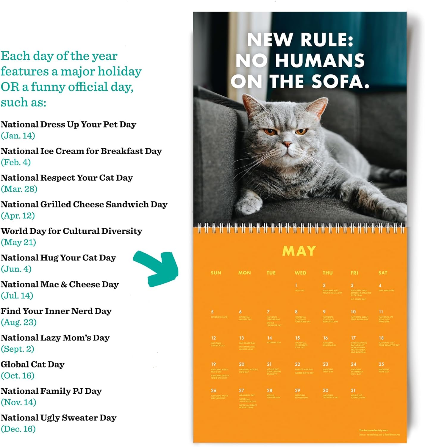 2024 Snarky Cats Calendar - Funny, Sassy Holiday Gift for Cat lovers - 12 Month Planner for Joke Present