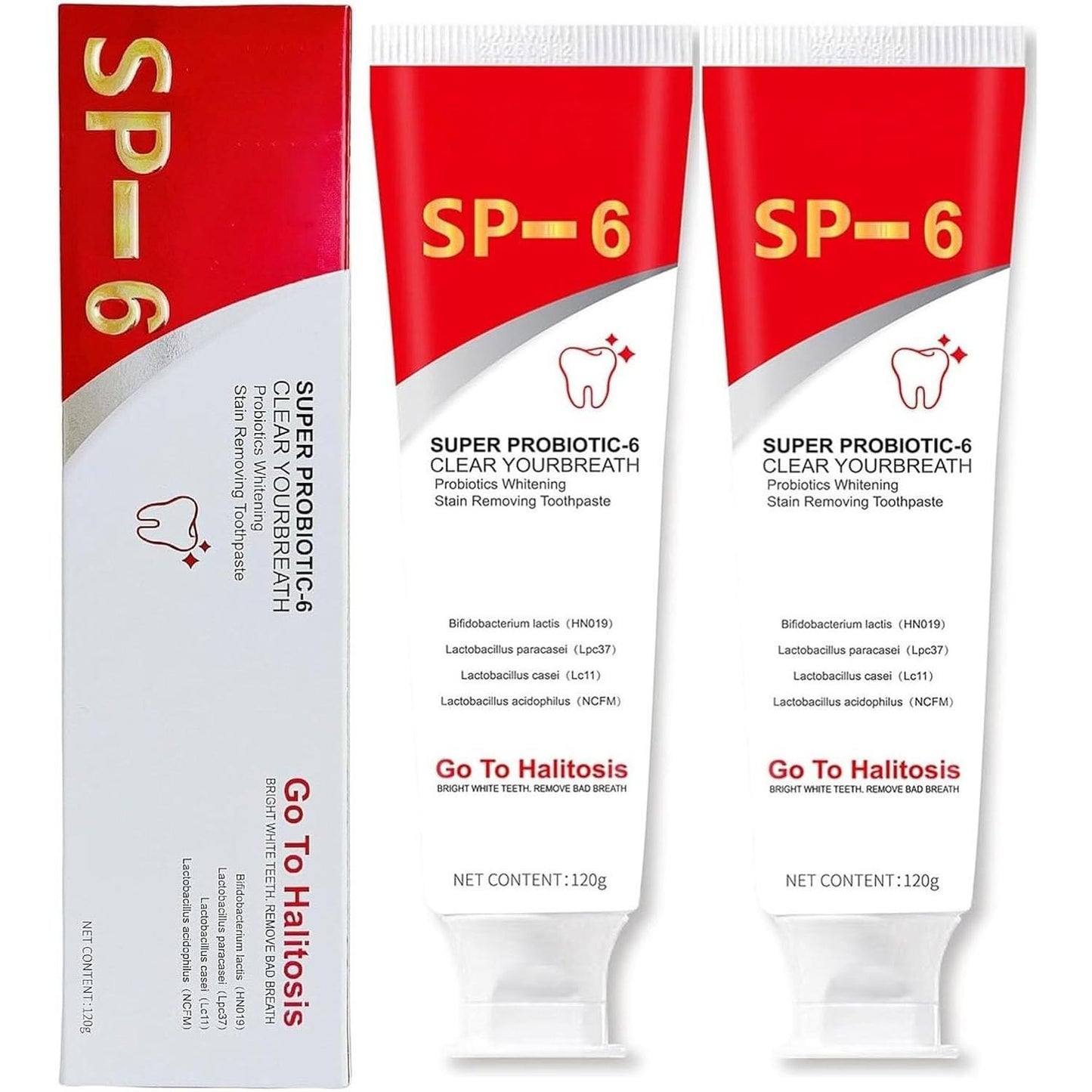 SP-6 Ultra Whitening Toothpaste,Deep Cleaning Care Fresh Breath Super Probiotic-6 Toothpaste with Probiotic Oalance Oral Microbiot. (1 Pcs)