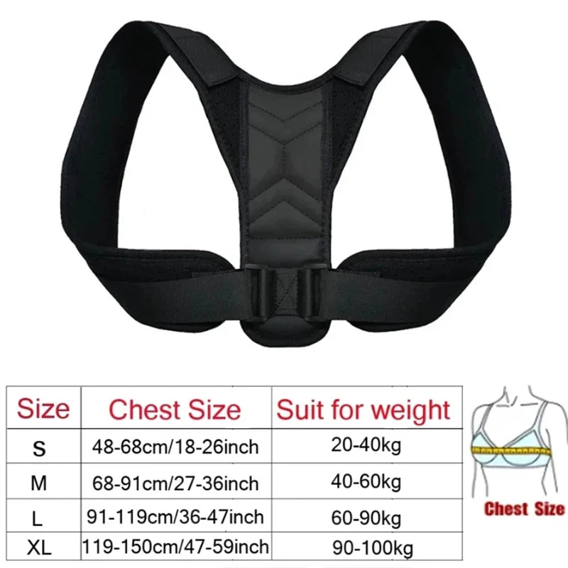 Back Posture Corrector Adjustable Neck Brace Training Equipment Home Office Man Woman Postura Shoulder Support Correction Belt