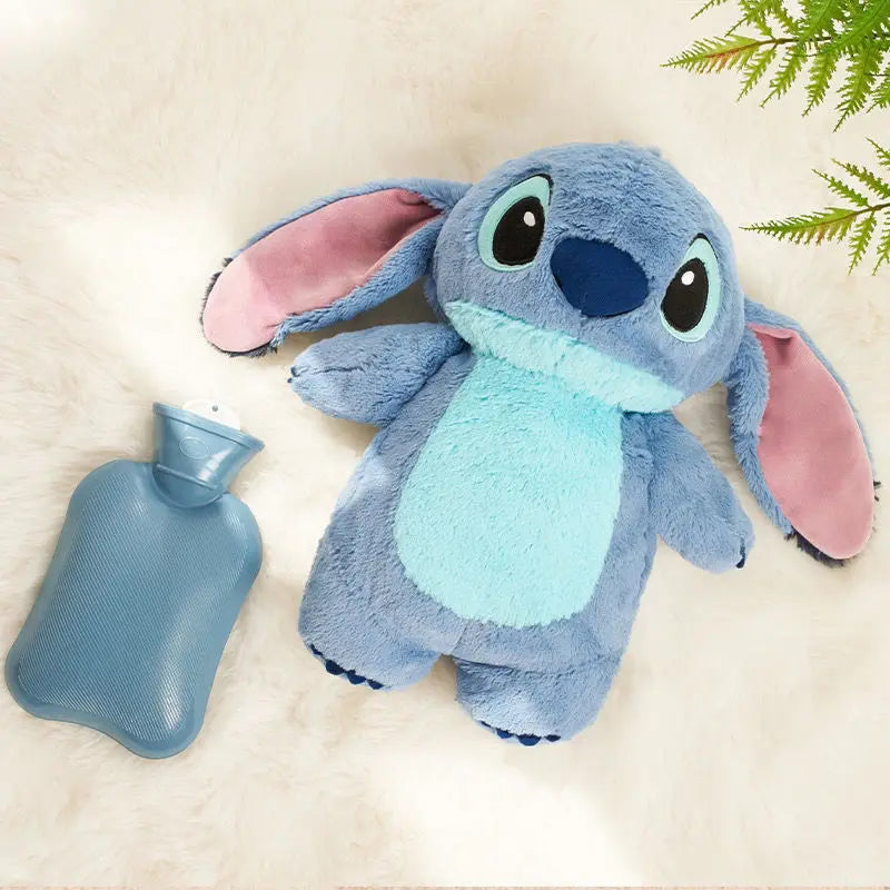 MINISO Disney Stitch Anime Winter Extra Large Plush Hot Water Bottle Home Water Filling Hand Warmer Holiday Gift for Girlfriend