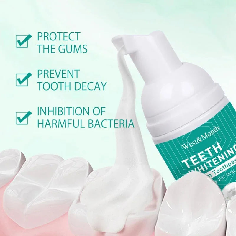 Teeth Whitening Mousse Toothpaste Whiten Deep Cleaning Dentifrice Removes Plaque Stains Tooth Bleaching Oral Hygiene Product