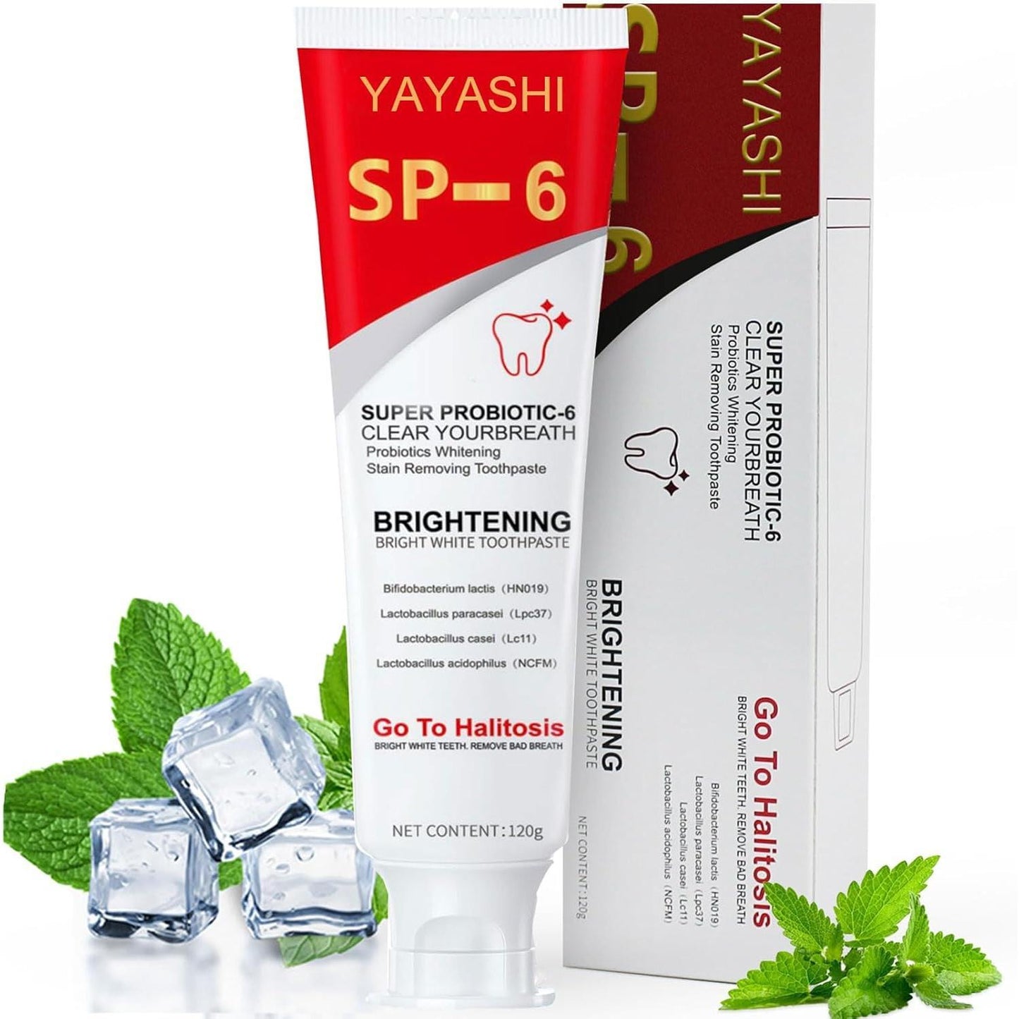 SP-6 Ultra Probiotics Whitening Toothpastes, Deep Cleansing for Coffee Stain, Tea Stain, Wine Stain, Bad Breath