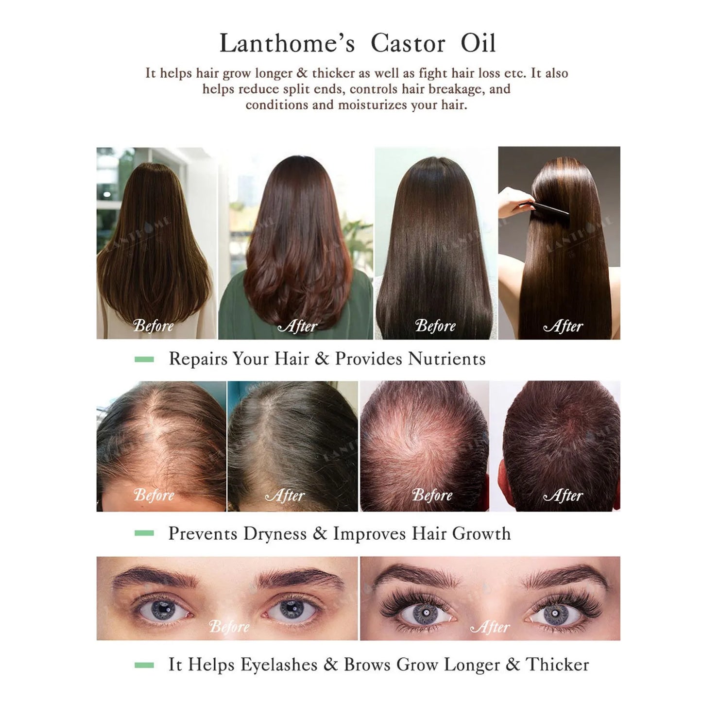 1/2/5pcs 2024 New Castor Oil Natural Hair Growth Eyebrow Enhancer Lift Organic 10ml Best Gifts For Female