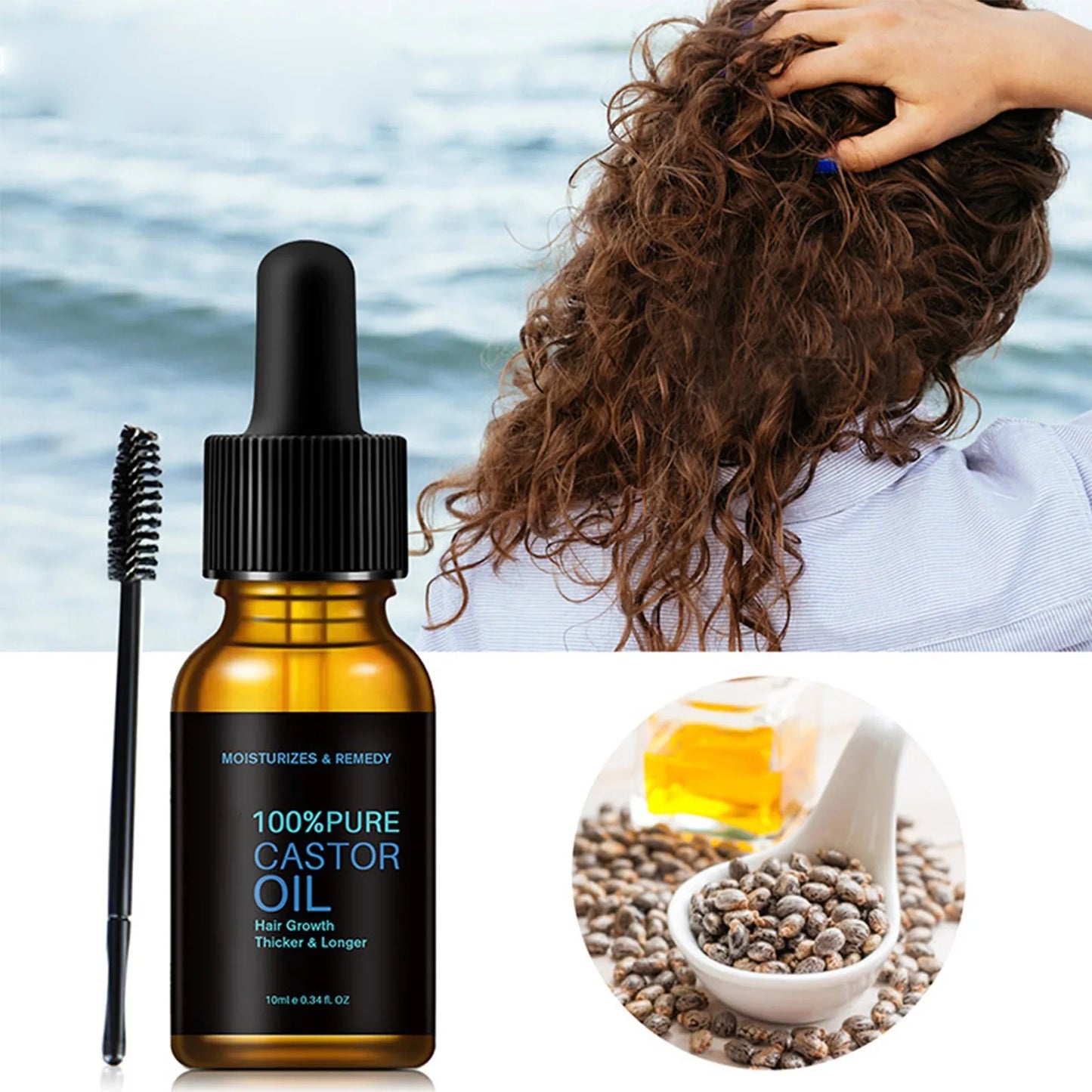 1/2/5pcs 2024 New Castor Oil Natural Hair Growth Eyebrow Enhancer Lift Organic 10ml Best Gifts For Female