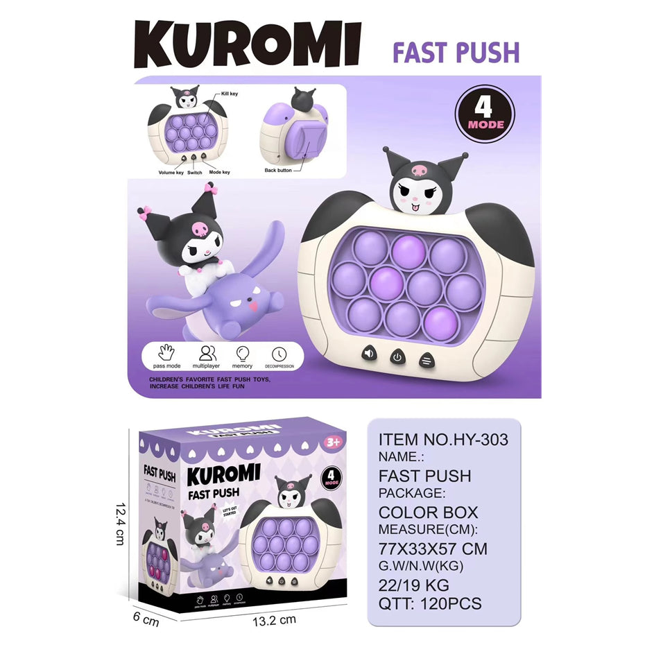 Hello Kitty！Just Pop ！Fast Push Game Quick Push light up Fidget Toys Bubble Stress Pop Finger Trend Game Come and experience the fun of passing levels with your loved one