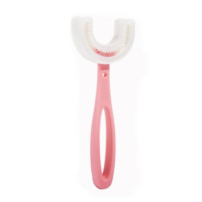 New Children'S Infant Toothbrush U Silicon Toothbrush Mouth-Cleaning Manual Cartoon Pattern Hand-Held Version 2-12T
