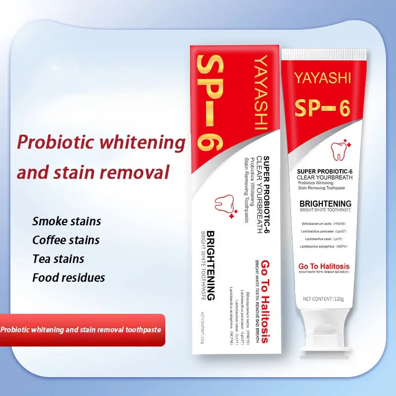 120g Probiotic Toothpaste SP-6 Whitening Tooth Remove Plaque Stains Teeth Whitener Oral Hygiene Clean Fresh Breath Dental