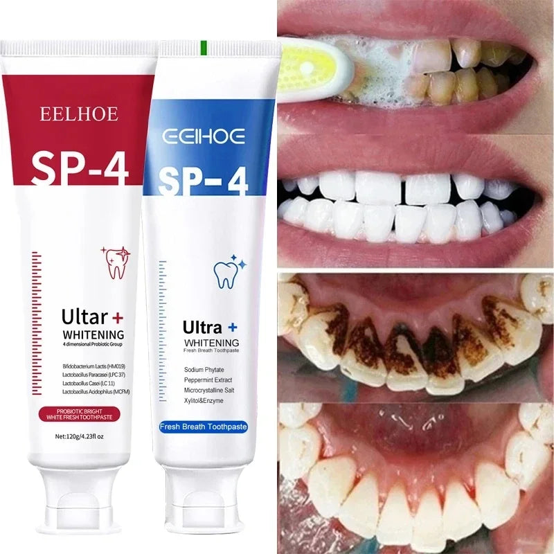120g Probiotic Toothpaste Sp-4 Whitening Tooth Remove Plaque Stains Teeth Whitener Oral Hygiene Clean Fresh Breath Dental New