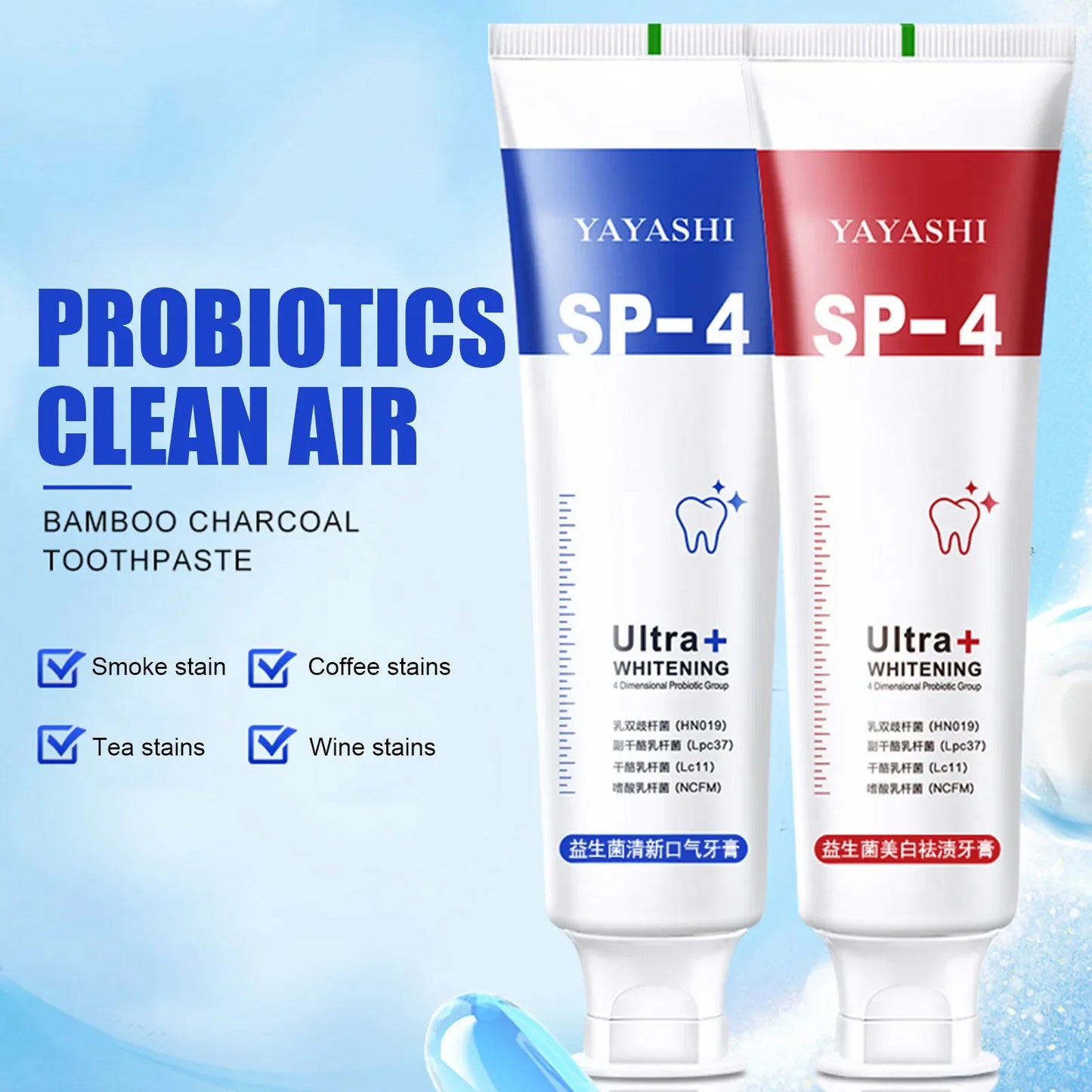 120g Probiotic Toothpaste Sp-4 Whitening Tooth Remove Plaque Stains Teeth Whitener Oral Hygiene Clean Fresh Breath Dental New