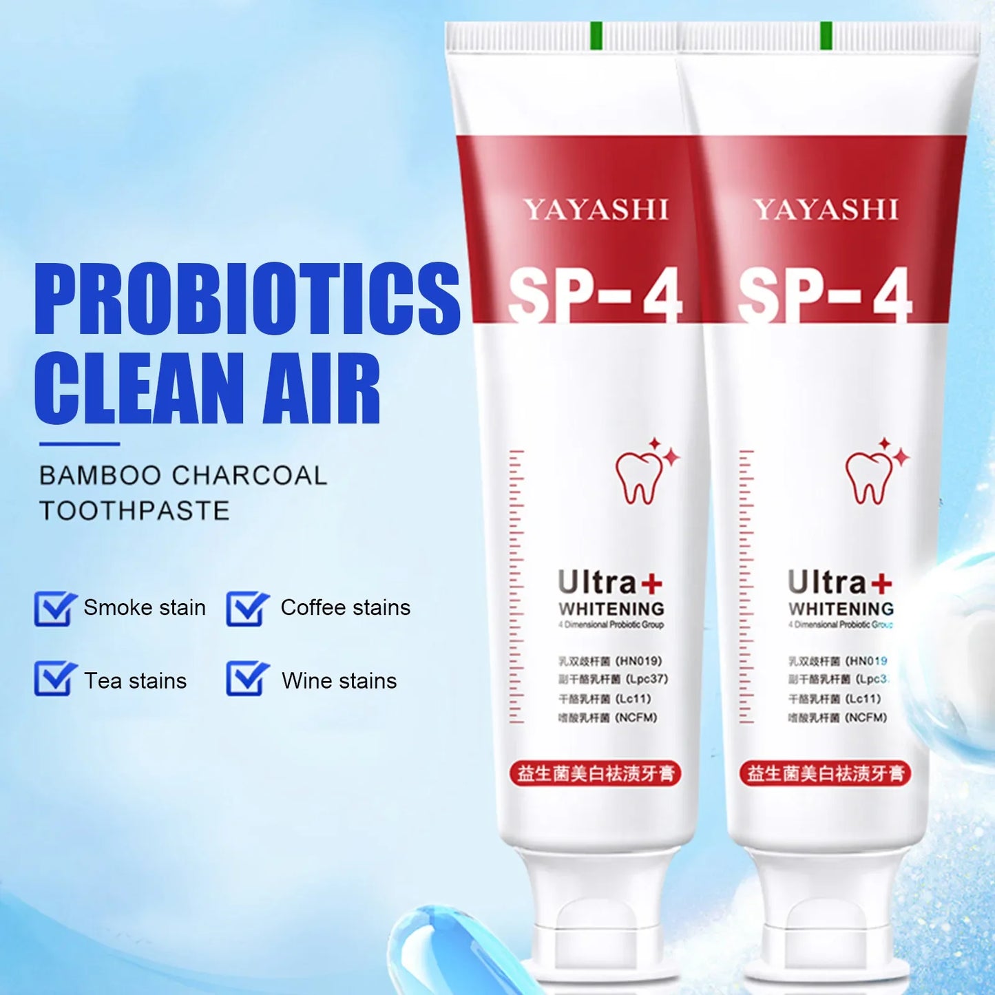 120g Probiotic Toothpaste Sp-4 Whitening Tooth Remove Plaque Stains Teeth Whitener Oral Hygiene Clean Fresh Breath Dental New