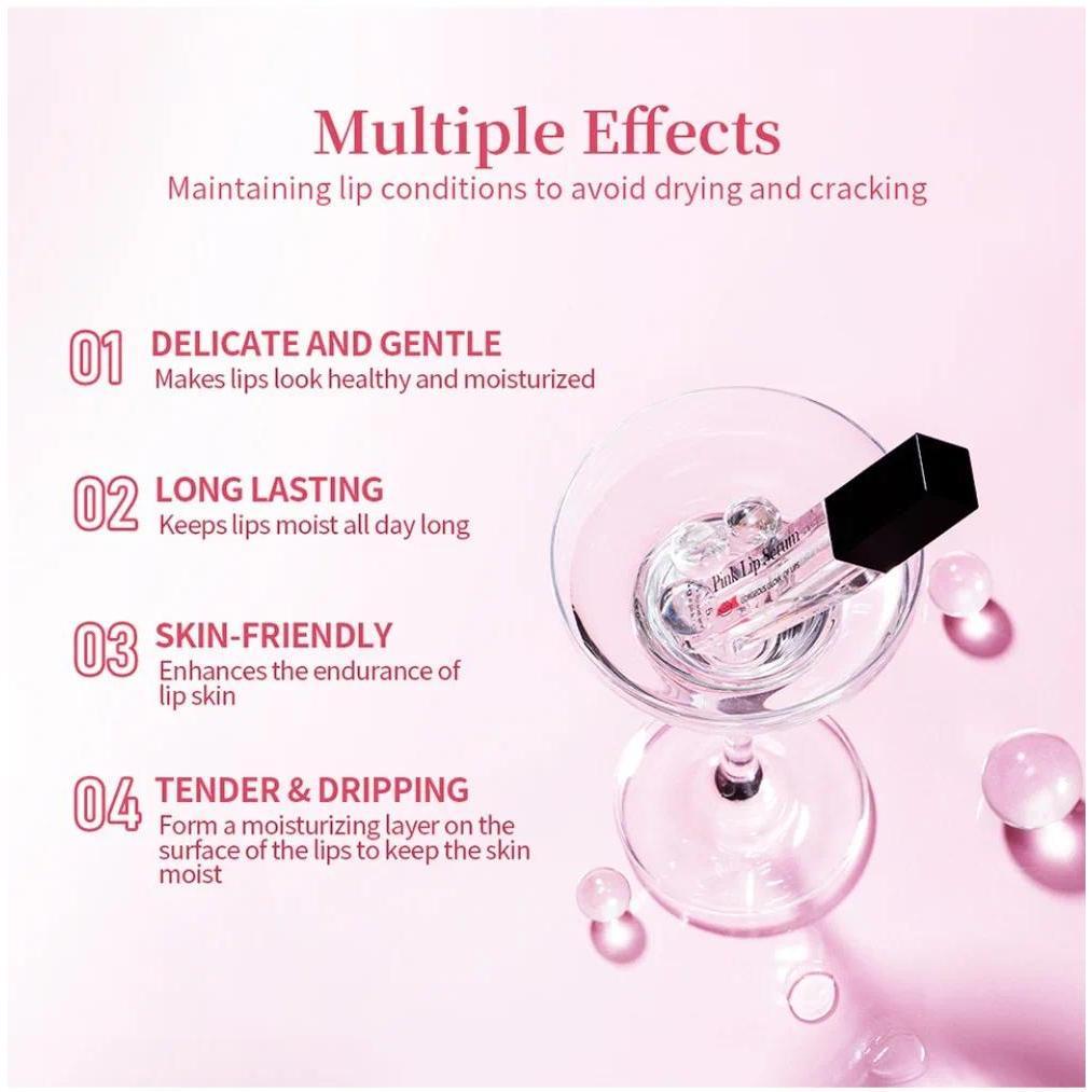 Natural Pink Serum Lips Gloss Fresh Remove Dark Lips Gel Lightening Essence Cream Balm Repair Fine Line Brighten Lip Exfoliator