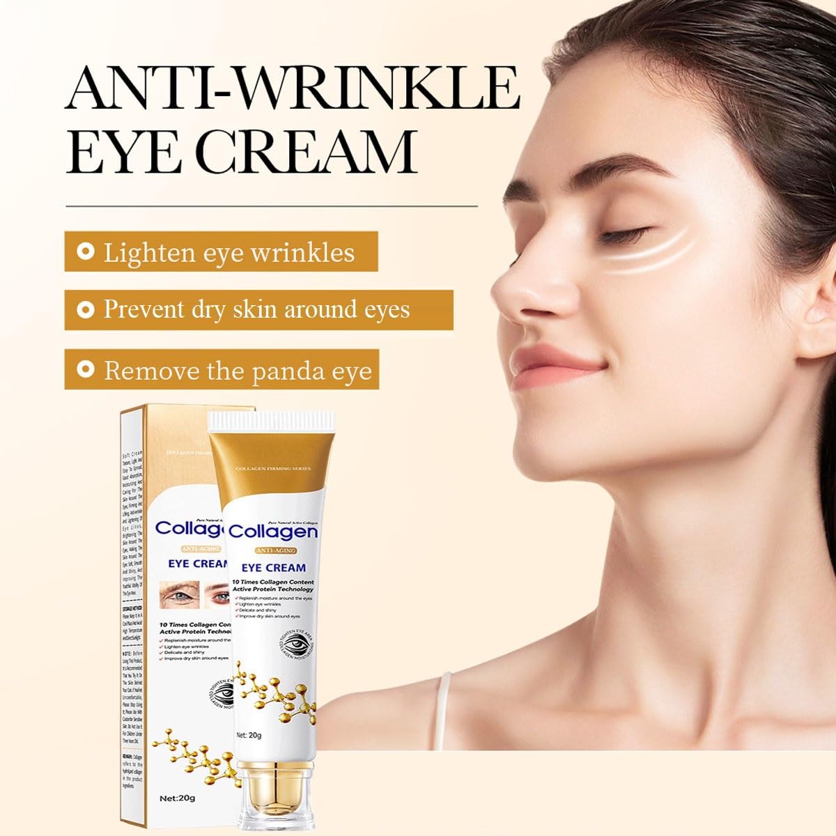 Sale!! Lumineyez Collagen Anti Wrinkle Moisturizing Eye Cream, Instant Firming Anti-Aging Eye Essence, Collagen Anti-Aging Under Eye Serum, Fine Lines Firming De-Puffiness Dark Circles Eye Cream (1PCS)