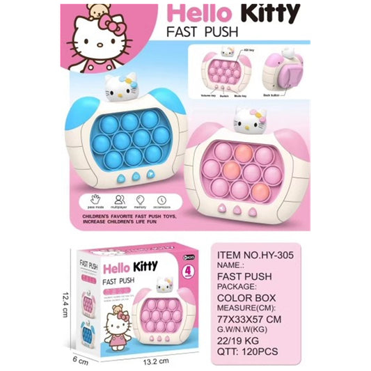Hello Kitty！Just Pop ！Fast Push Game Quick Push light up Fidget Toys Bubble Stress Pop Finger Trend Game Come and experience the fun of passing levels with your loved one