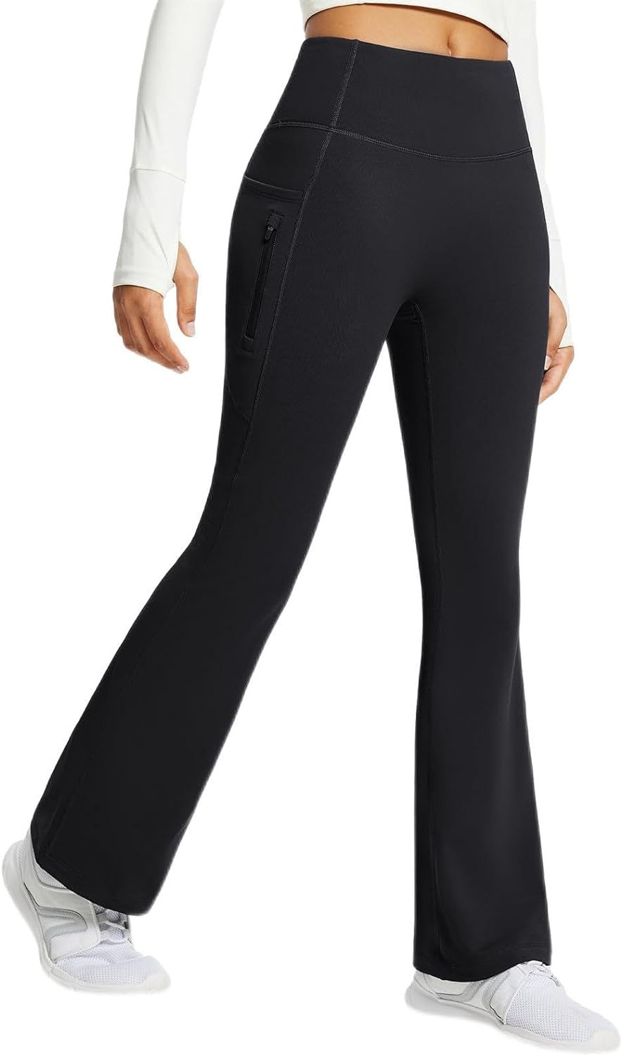 BALEAF Women's Fleece Lined Pants Bootcut Yoga Pants Water Resistant Winter Thermal Warm Flare Leggings with Pockets