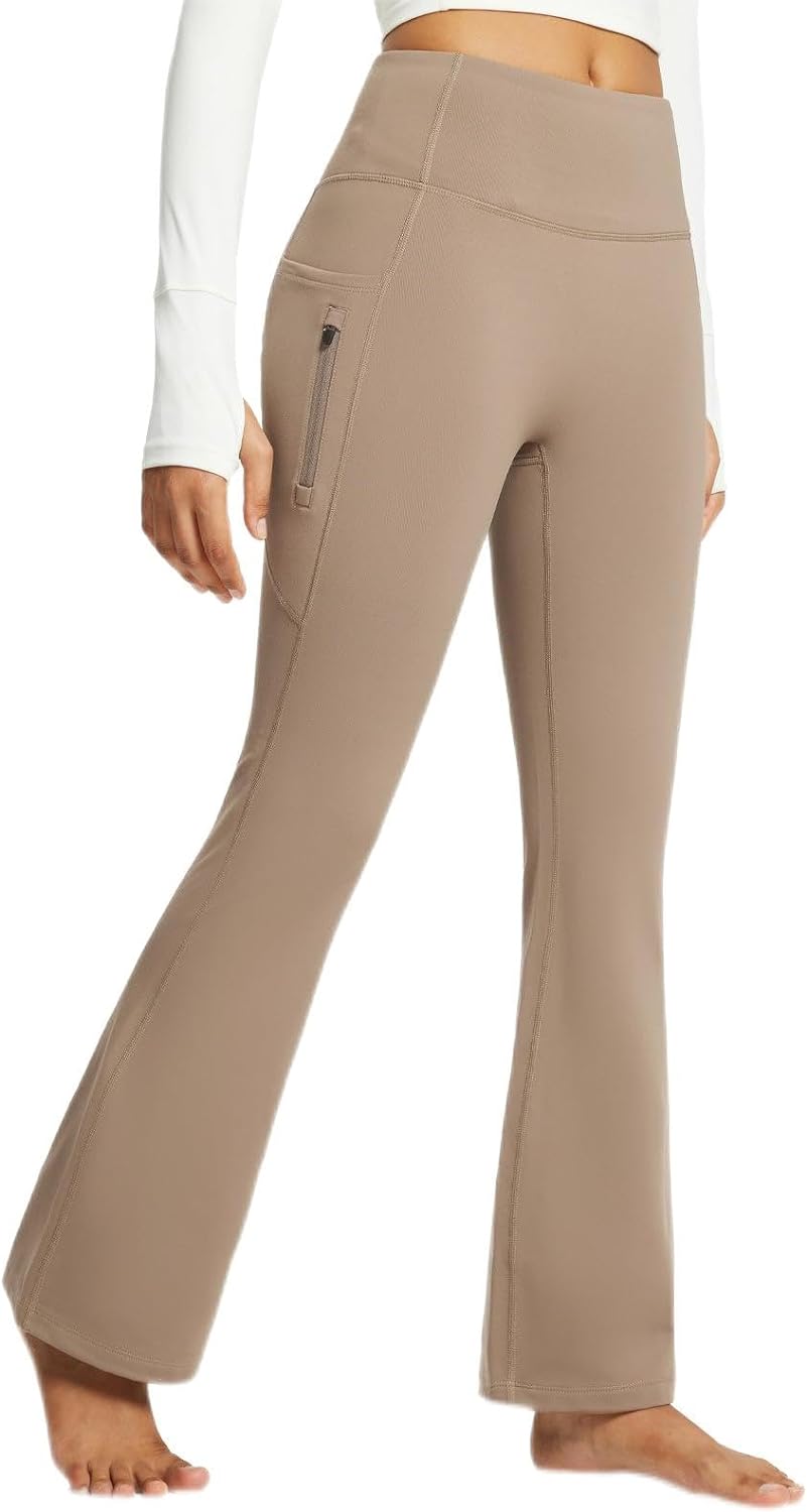 BALEAF Women's Fleece Lined Pants Bootcut Yoga Pants Water Resistant Winter Thermal Warm Flare Leggings with Pockets