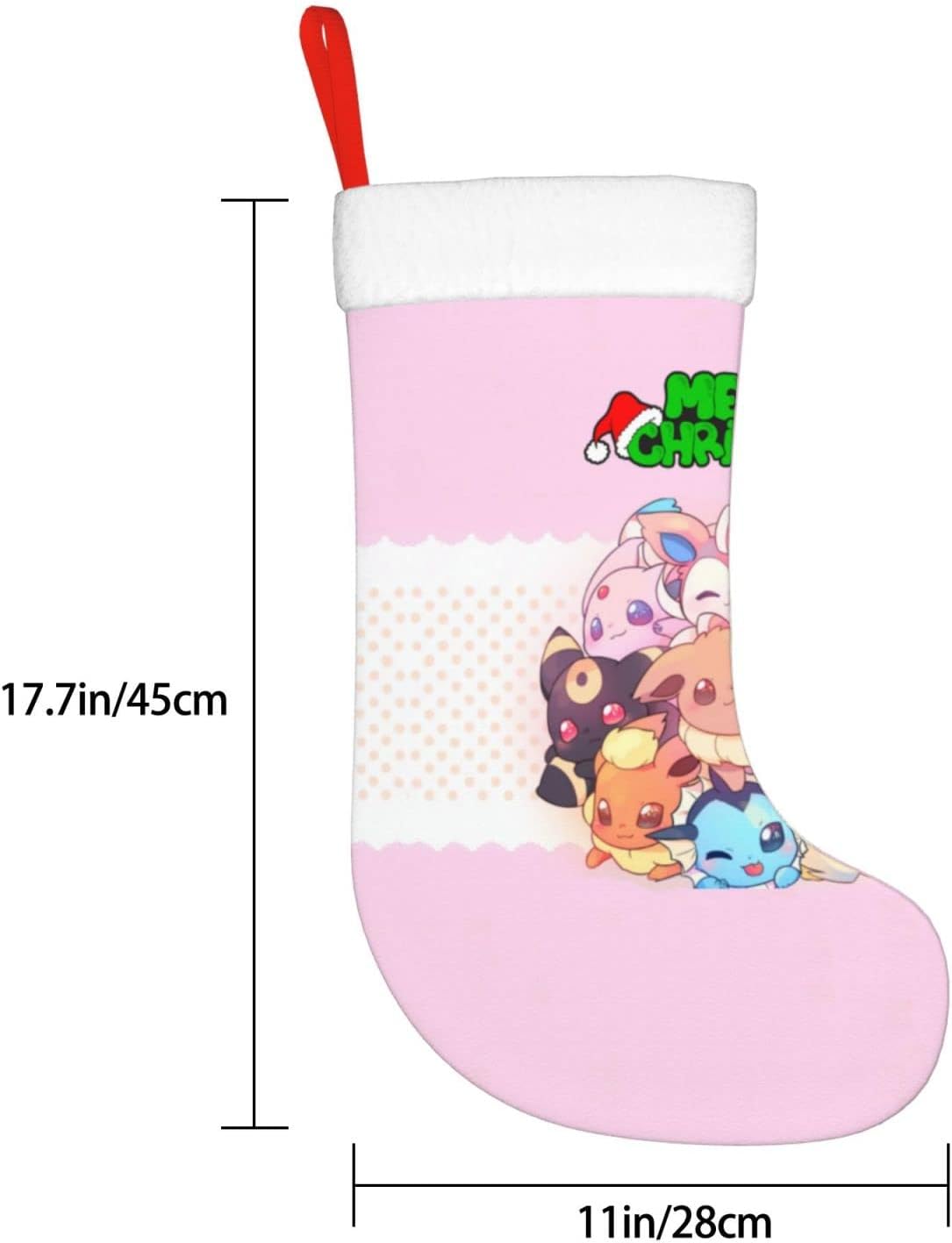 Cartoon Christmas Stockings X-Mas Hanging Socks for Family Holiday Christmas Decorations Season Party Decor 17.7 Inch