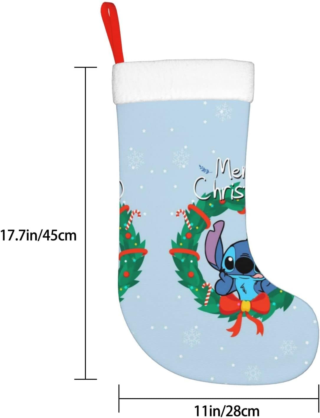 Cartoon Christmas Stockings X-Mas Hanging Socks for Family Holiday Christmas Decorations Season Party Decor 17.7 Inch