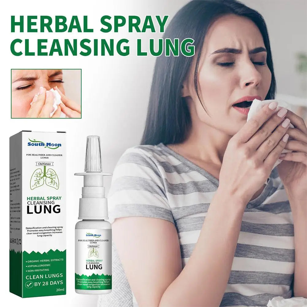 5X 20ml Lung Detox Herbal Cleanser Spray For Smokers Clear Nasal Congestion Anti Snoring Solution Stop Snore Relief Spray Nose