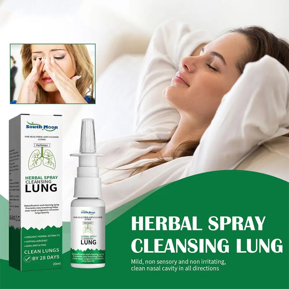 5X 20ml Lung Detox Herbal Cleanser Spray For Smokers Clear Nasal Congestion Anti Snoring Solution Stop Snore Relief Spray Nose