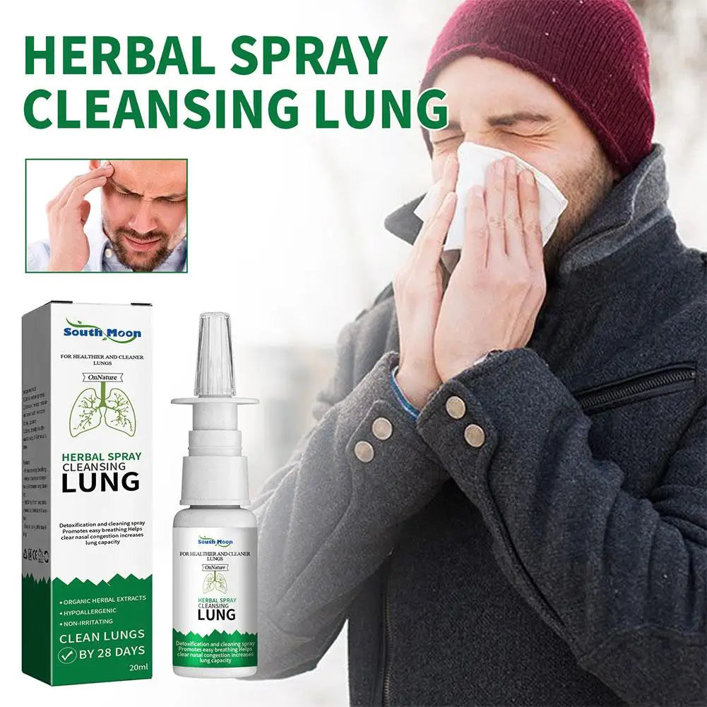 5X 20ml Lung Detox Herbal Cleanser Spray For Smokers Clear Nasal Congestion Anti Snoring Solution Stop Snore Relief Spray Nose