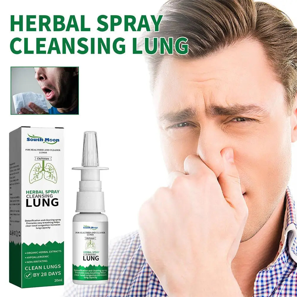 5X 20ml Lung Detox Herbal Cleanser Spray For Smokers Clear Nasal Congestion Anti Snoring Solution Stop Snore Relief Spray Nose