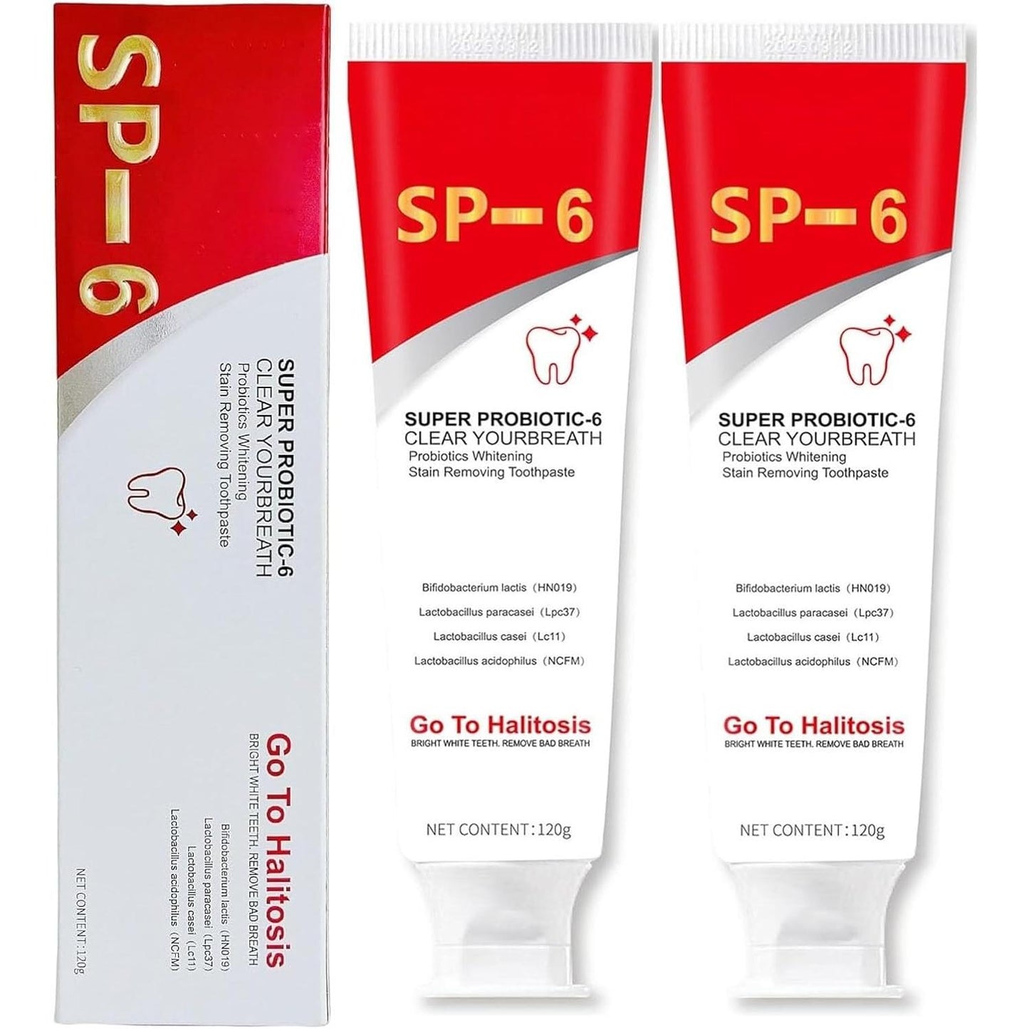 SP-6 Ultra Whitening Toothpaste,Deep Cleaning Care Fresh Breath Super Probiotic-6 Toothpaste with Probiotic Oalance Oral Microbiot. (1 Pcs)