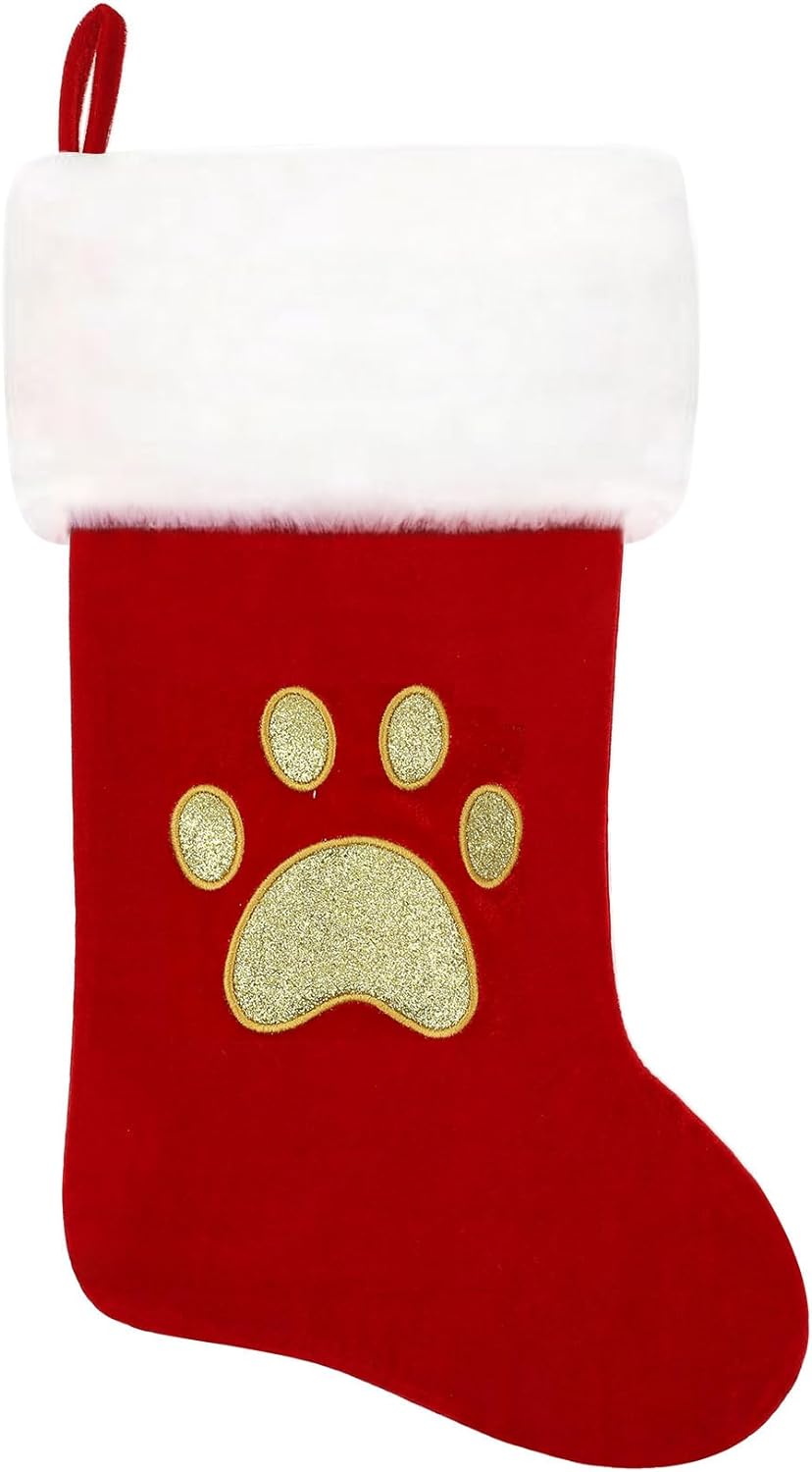 Eoocan 20 Inches Monogram Christmas Stockings Red Velvet with White Super Soft Plush Cuff Embroidered Xmas Stockings Classic Personalized Stocking Decorations for Family Holiday Season Decor(Letter J)