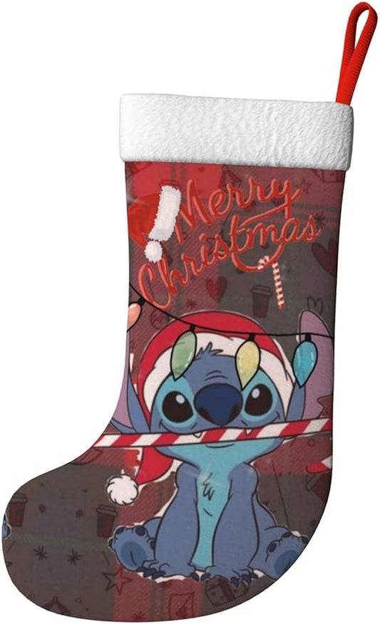 Christmas Stockings Cartoon Xmas Fireplace Hanging Stockings for Home Holiday Party Decor Gift 17.7 Inch