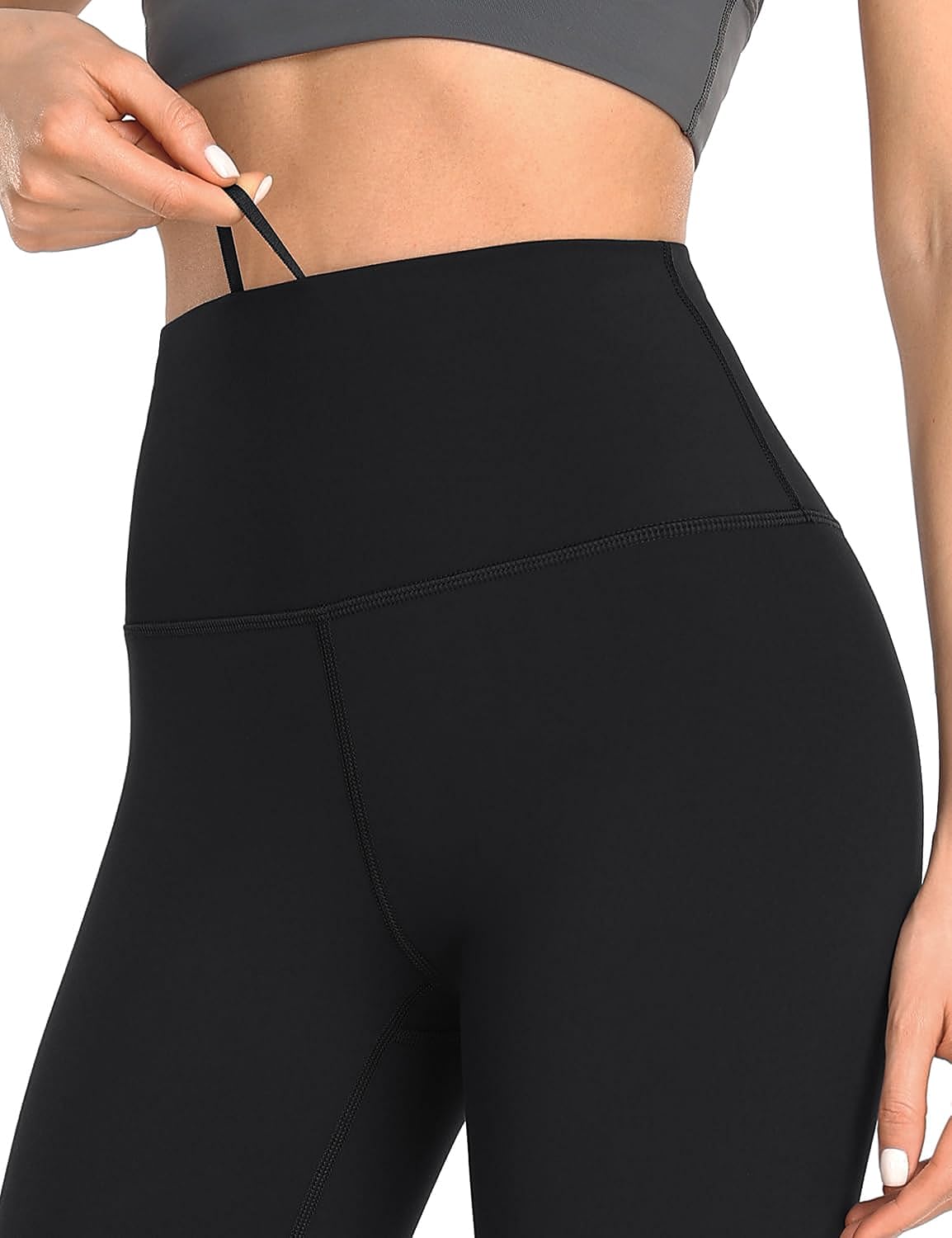 HeyNuts Essential Full Length Leggings for Women with Drawstring, High Waisted Workout Compression Yoga Pants 28''