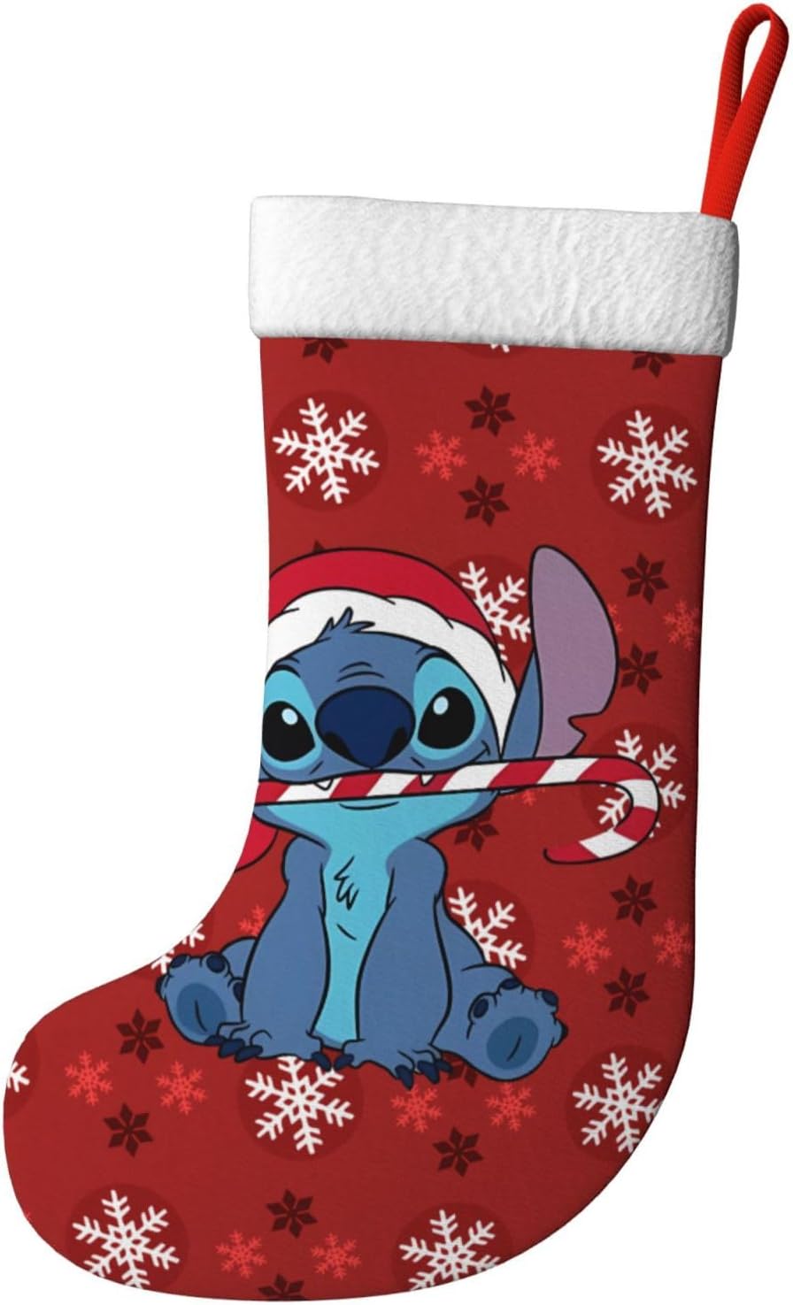 Christmas Stockings Cartoon Xmas Fireplace Hanging Stockings for Home Holiday Party Decor Gift 17.7 Inch