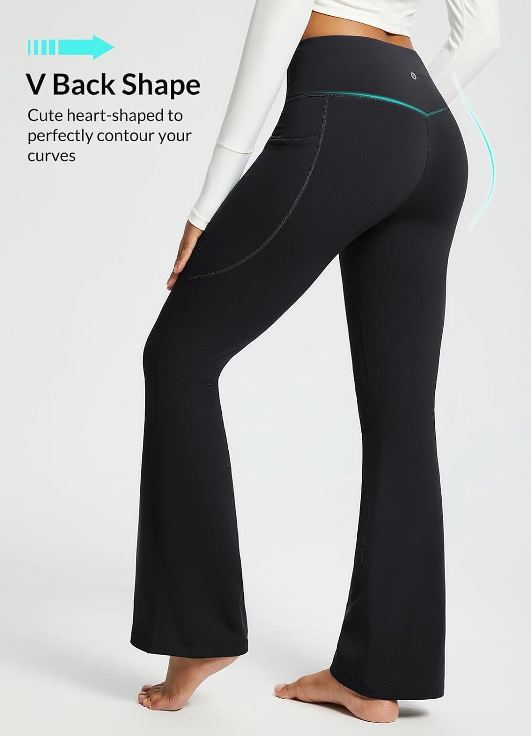 BALEAF Women's Fleece Lined Pants Bootcut Yoga Pants Water Resistant Winter Thermal Warm Flare Leggings with Pockets