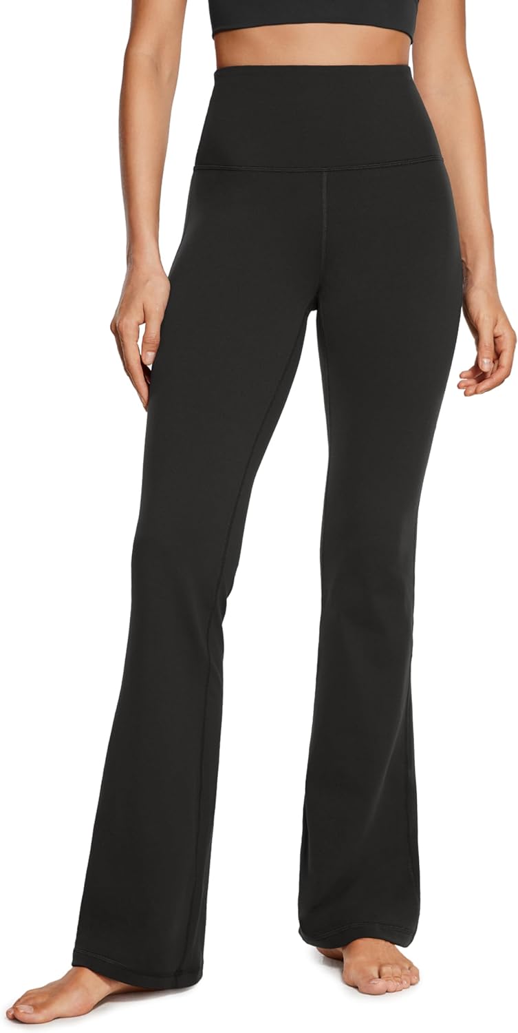 CRZ YOGA Womens Butterluxe High Waist Flare Leggings 32 Inches - Wide Leg Bootcut Yoga Pants with Pockets Soft Lounge Casual