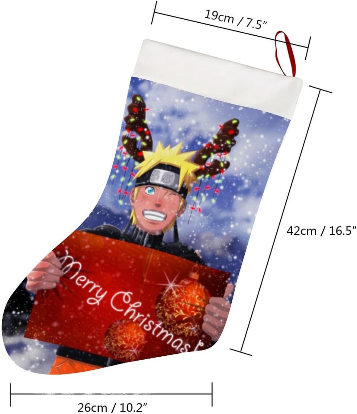 GDVOINS Anime Christmas Stockings Personalized Xmas Stocking for Christmas New Year Party Supplies Christmas Decor 10.2" W x 16.5" L
