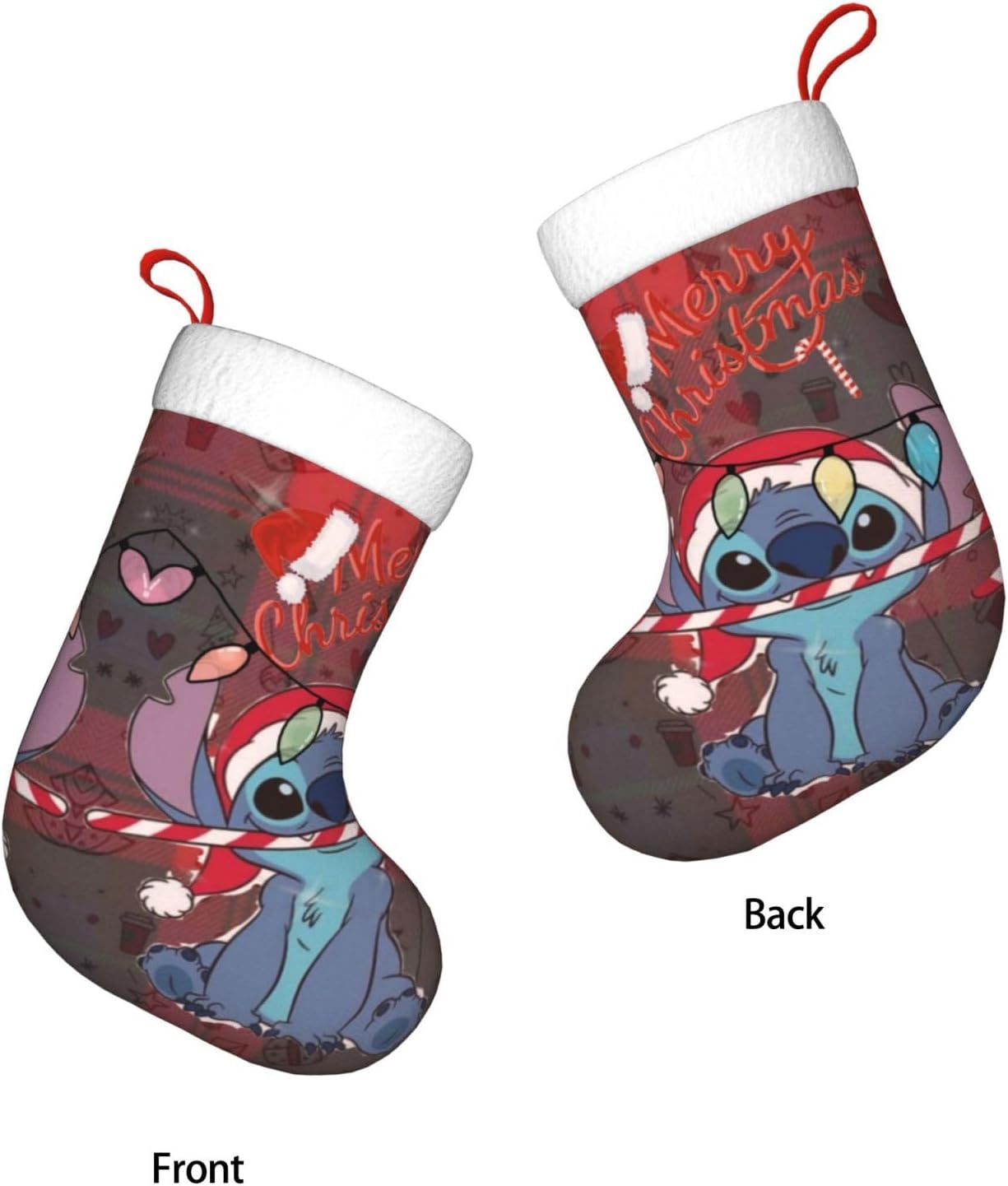 Christmas Stockings Cartoon Xmas Fireplace Hanging Stockings for Home Holiday Party Decor Gift 17.7 Inch