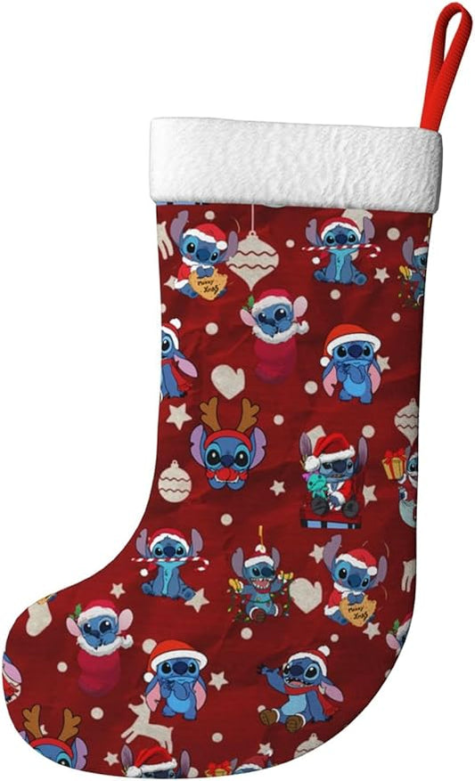 Christmas Stockings Cartoon Xmas Fireplace Hanging Stockings for Home Holiday Party Decor Gift 17.7 Inch