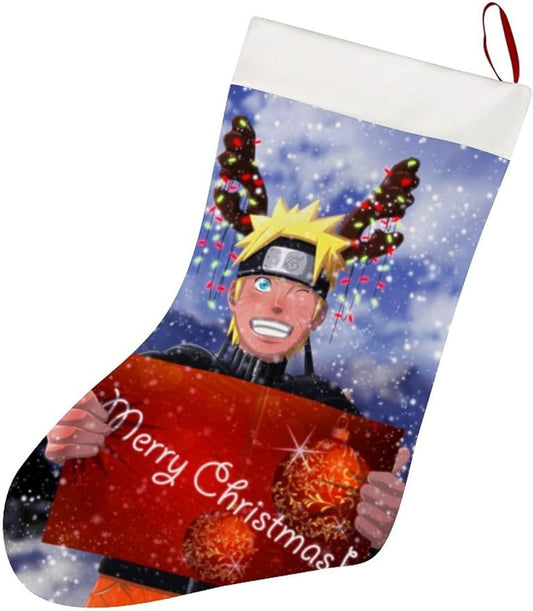 GDVOINS Anime Christmas Stockings Personalized Xmas Stocking for Christmas New Year Party Supplies Christmas Decor 10.2" W x 16.5" L