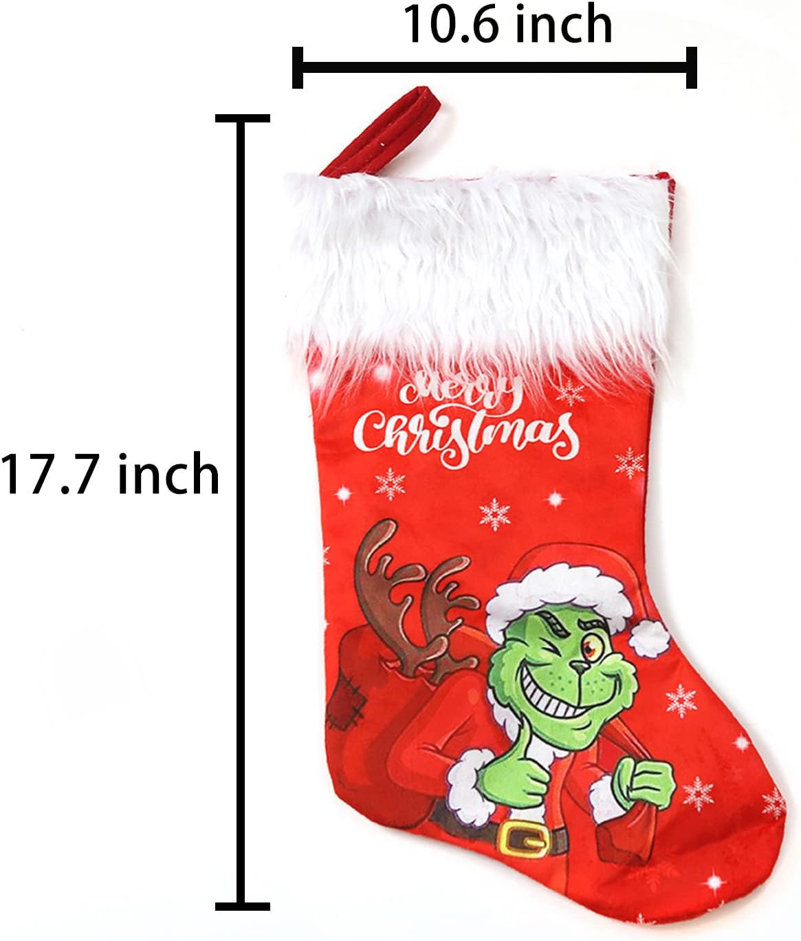 Adurself 3 Pack Christmas Stocking, 17.7 inches Large Stockings Candy Gift Socks Christmas Ornament Decorations for Family Holiday Xmas Party Decorations