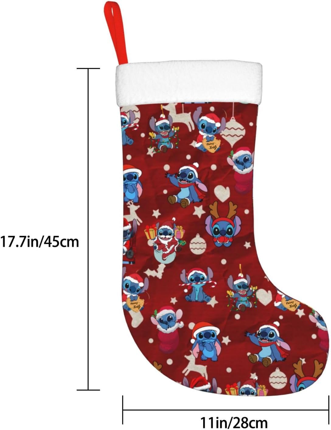 Christmas Stockings Cartoon Xmas Fireplace Hanging Stockings for Home Holiday Party Decor Gift 17.7 Inch