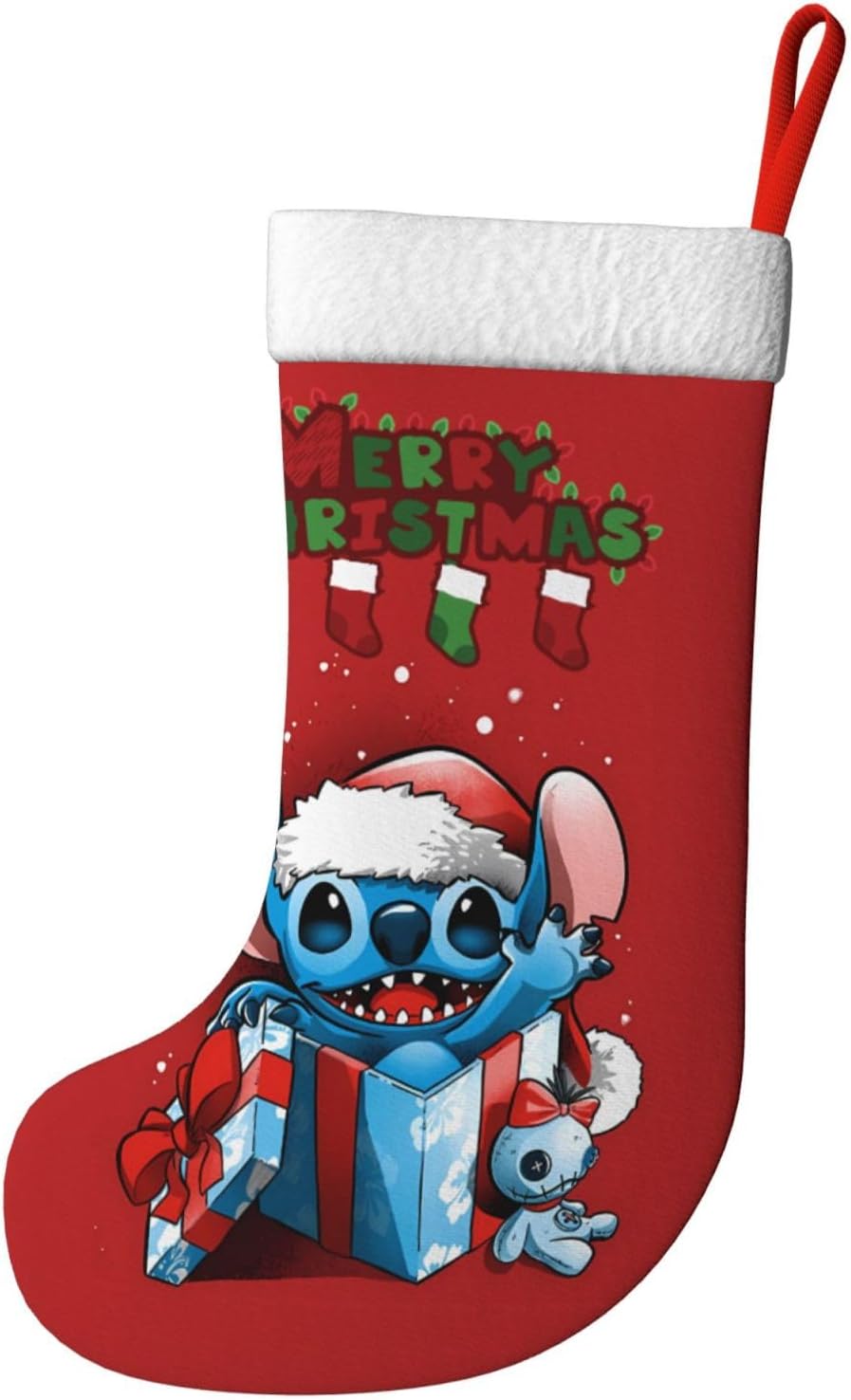 Christmas Stockings Cartoon Xmas Fireplace Hanging Stockings for Home Holiday Party Decor Gift 17.7 Inch