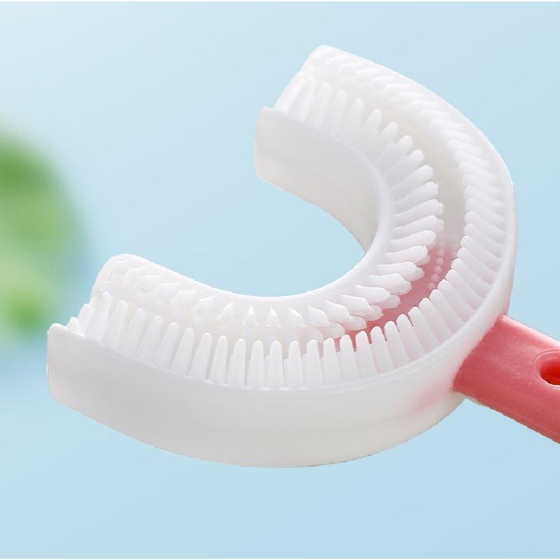 Lovely Baby Ultra Soft Silicone U Shape Toothbrush with Portable Mouth Type Kid Reusable Brushing Teeth Cleaning Oral Care Tool