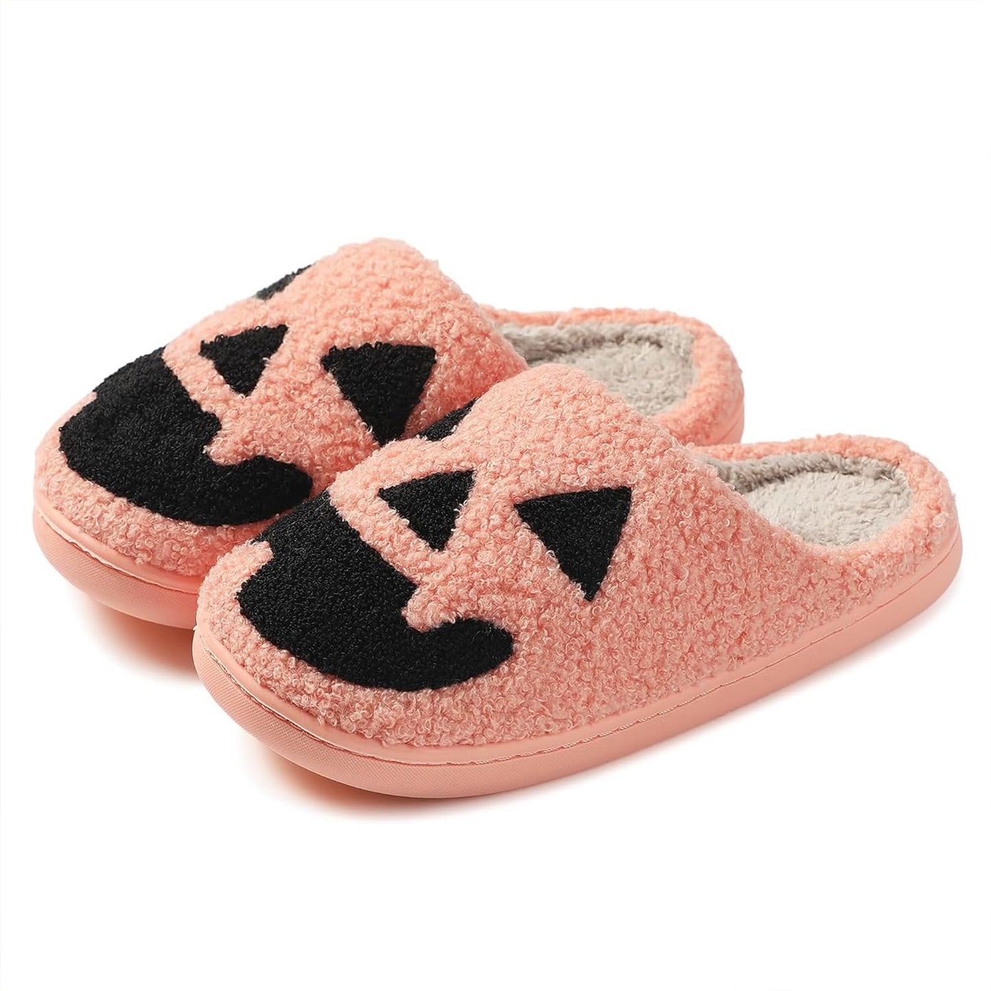 LLOVEJMP Retro Checkered Slippers, Evil Eyes Slippers, Soft Plush Comfy Women Slippers, Halloween Pumpkin Slippers, Preppy Scuff Slides, Womens Cozy Memory Foam Slipper with Anti-Slip Sole