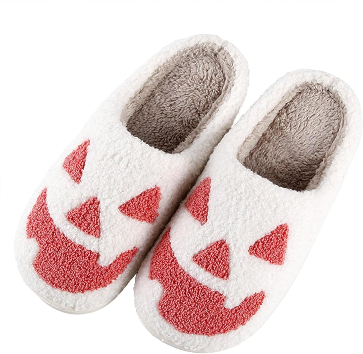 LLOVEJMP Retro Checkered Slippers, Evil Eyes Slippers, Soft Plush Comfy Women Slippers, Halloween Pumpkin Slippers, Preppy Scuff Slides, Womens Cozy Memory Foam Slipper with Anti-Slip Sole