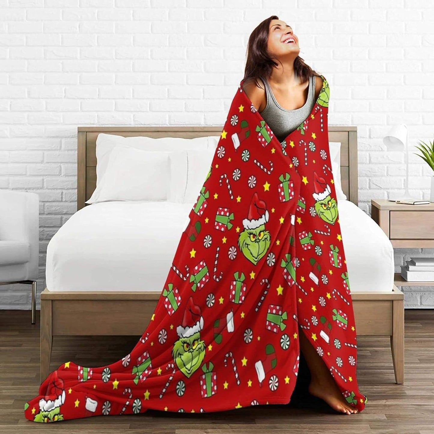 Grinch Blanket,How to Stole Christmas Blanket, Ultra Soft Micro Fleece Durable Halloween Blanket, Soft Warm Blanket Sheet for Adults Kids Bed 50"X40"