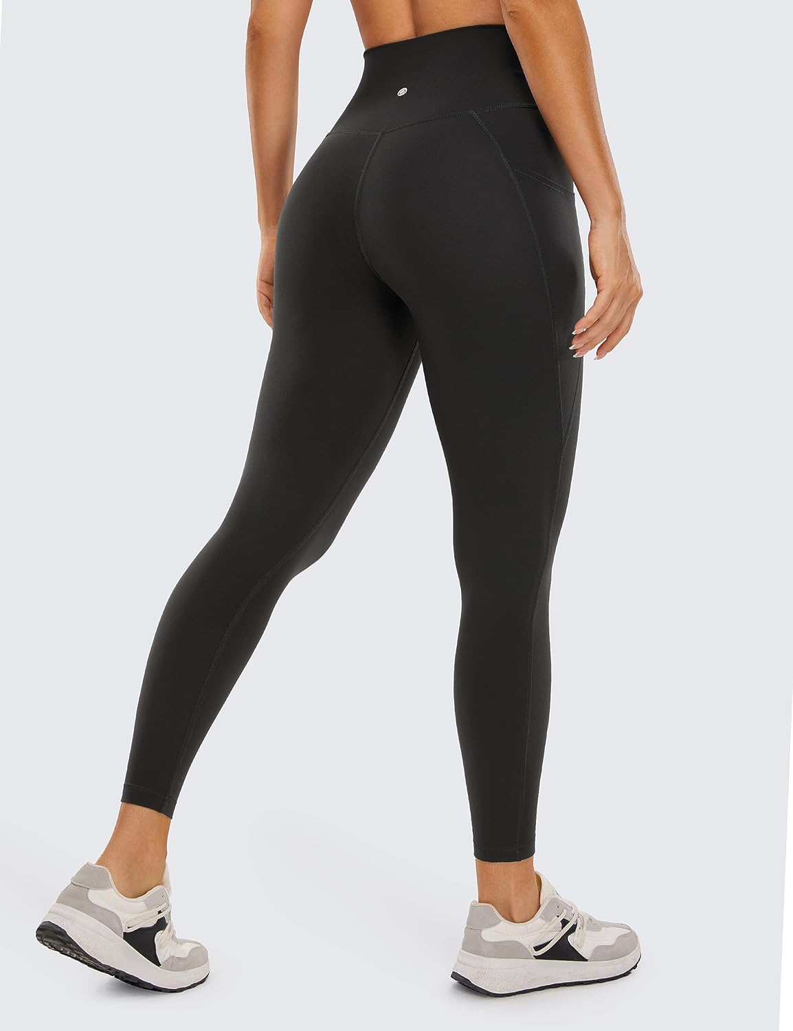 CRZ YOGA Butterluxe Womens Crossover Waist Workout Leggings with Pockets 25" - V Cross High Waist Gym Lounge Yoga Pants