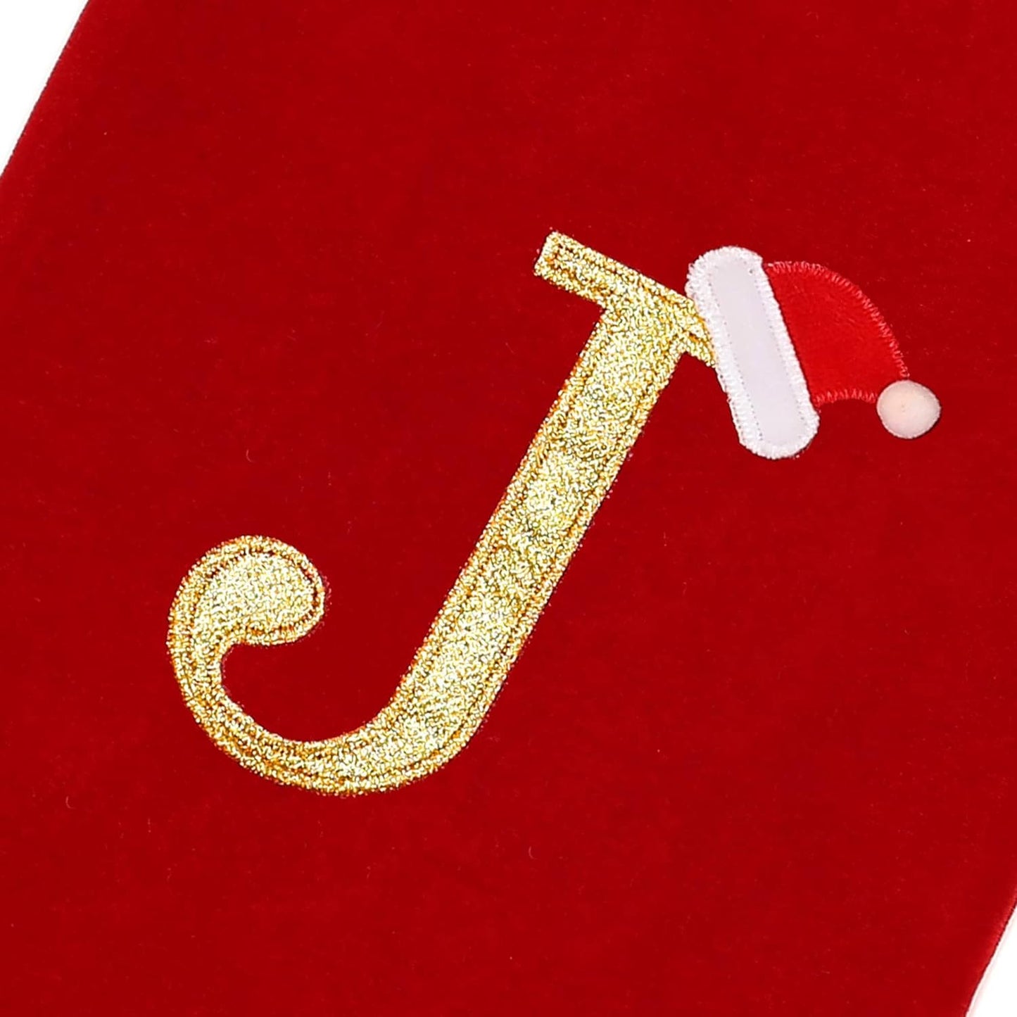 Eoocan 20 Inches Monogram Christmas Stockings Red Velvet with White Super Soft Plush Cuff Embroidered Xmas Stockings Classic Personalized Stocking Decorations for Family Holiday Season Decor(Letter M)
