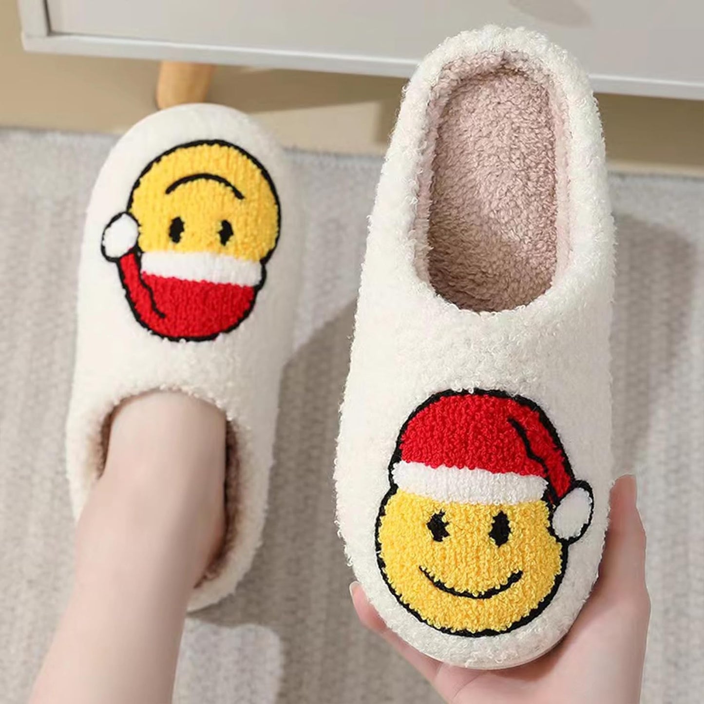 LLOVEJMP Retro Checkered Slippers, Evil Eyes Slippers, Soft Plush Comfy Women Slippers, Halloween Pumpkin Slippers, Preppy Scuff Slides, Womens Cozy Memory Foam Slipper with Anti-Slip Sole
