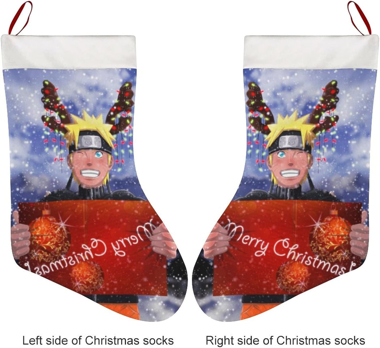 GDVOINS Anime Christmas Stockings Personalized Xmas Stocking for Christmas New Year Party Supplies Christmas Decor 10.2" W x 16.5" L