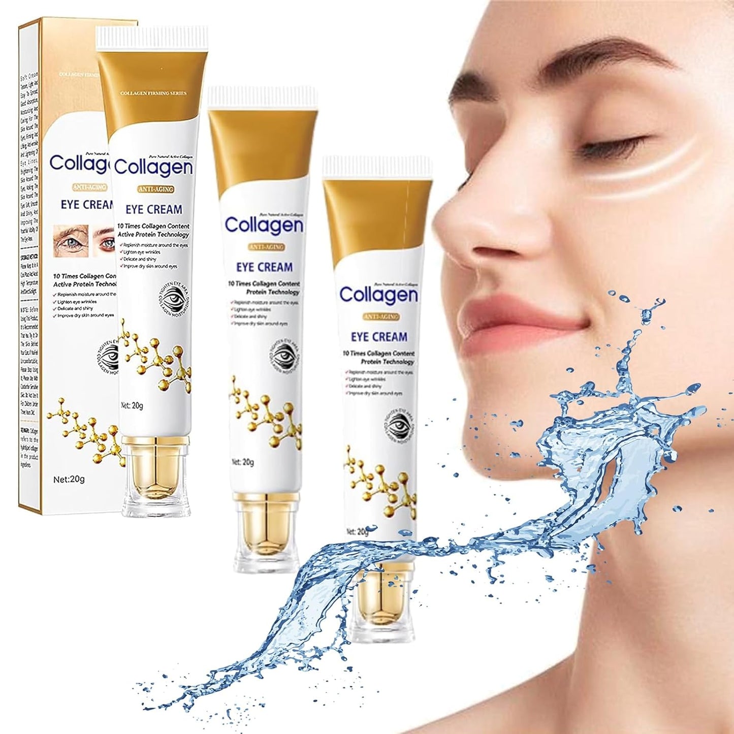 Sale!! Lumineyez Repair Essence Eye Essence,Instant Lumineyez Collagen Anti-Wrinkle Eye Cream,Anti Wrinkle Moisturizing Fine Lines Firming De-Puffiness Dark Circles Anti-Aging Eye Cream (1Pc)