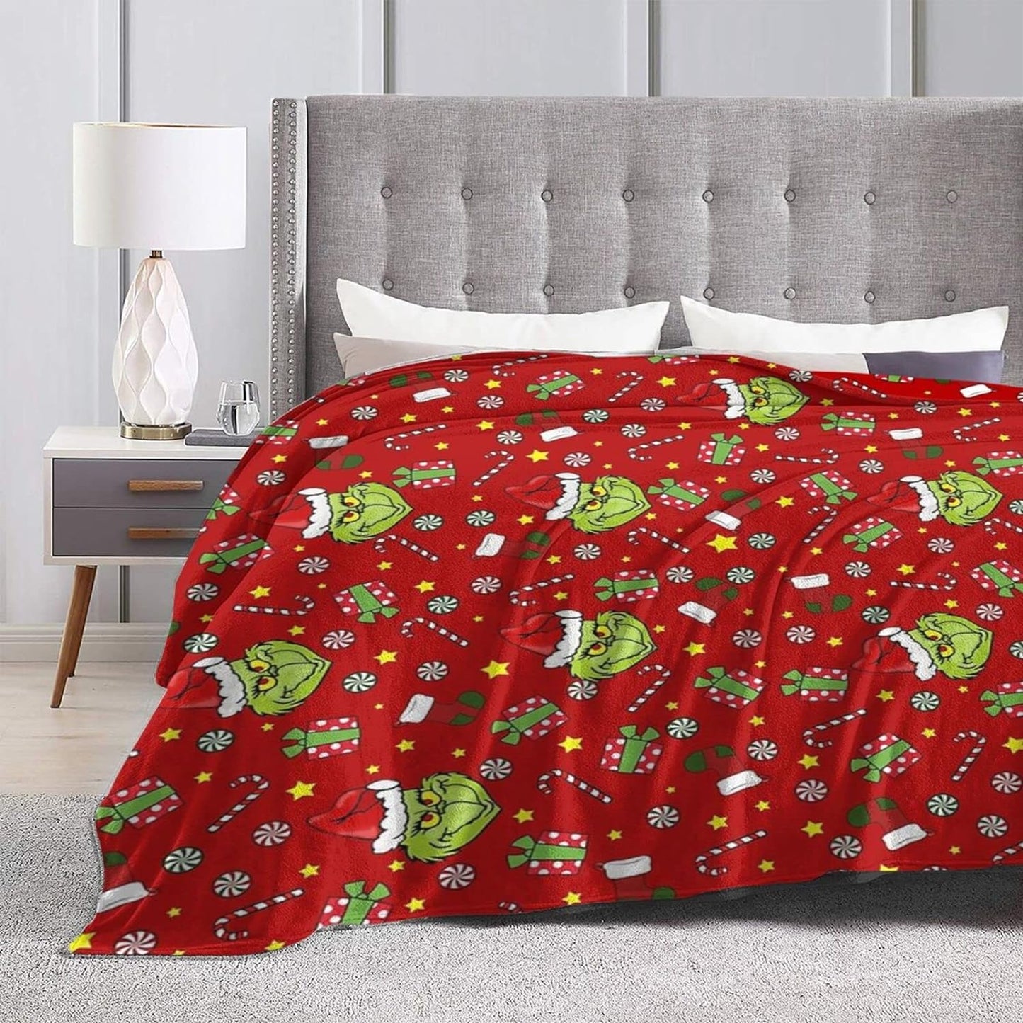 Grinch Blanket,How to Stole Christmas Blanket, Ultra Soft Micro Fleece Durable Halloween Blanket, Soft Warm Blanket Sheet for Adults Kids Bed 50"X40"