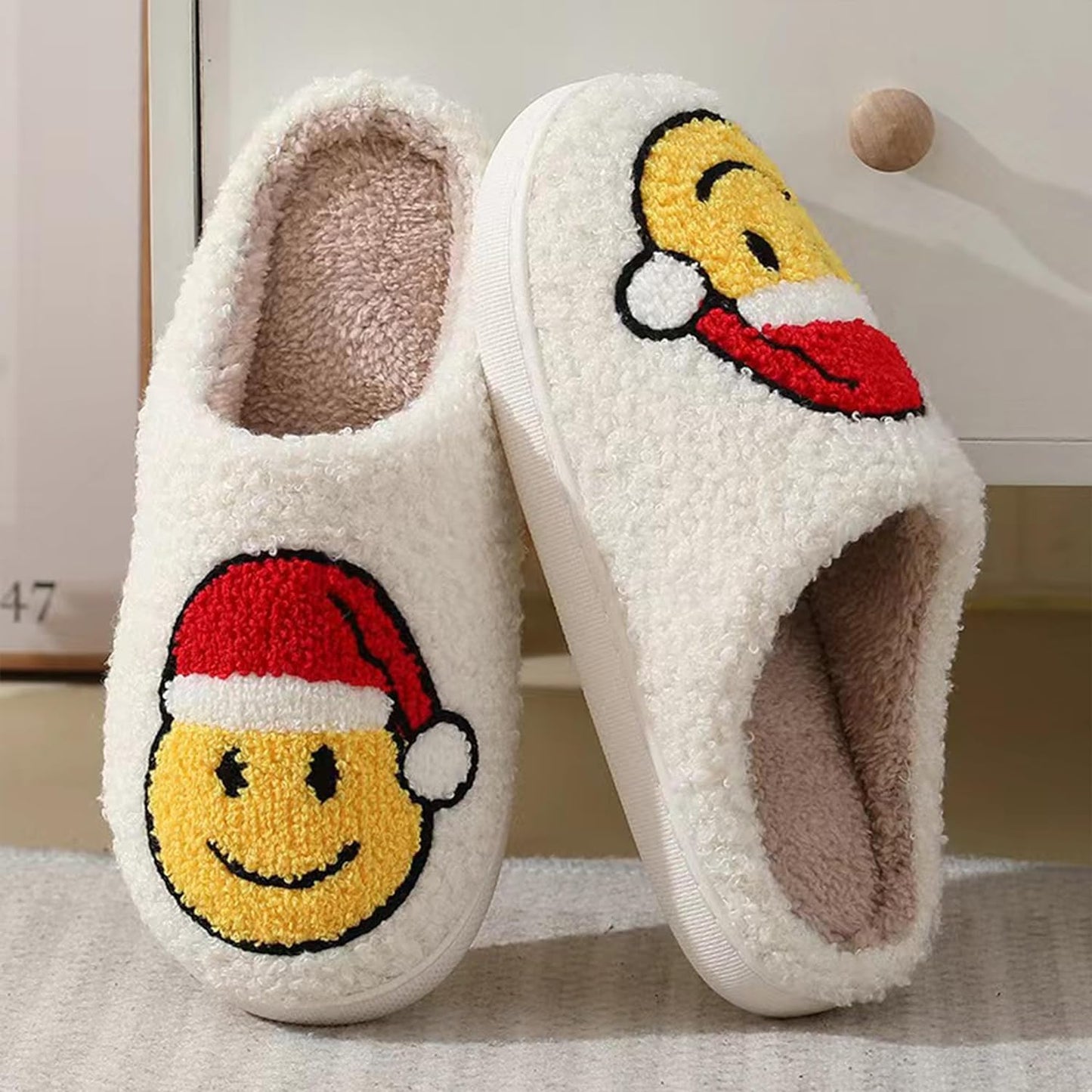 LLOVEJMP Retro Checkered Slippers, Evil Eyes Slippers, Soft Plush Comfy Women Slippers, Halloween Pumpkin Slippers, Preppy Scuff Slides, Womens Cozy Memory Foam Slipper with Anti-Slip Sole